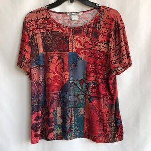Nycard Collection soft rust print easy-wear tee, L